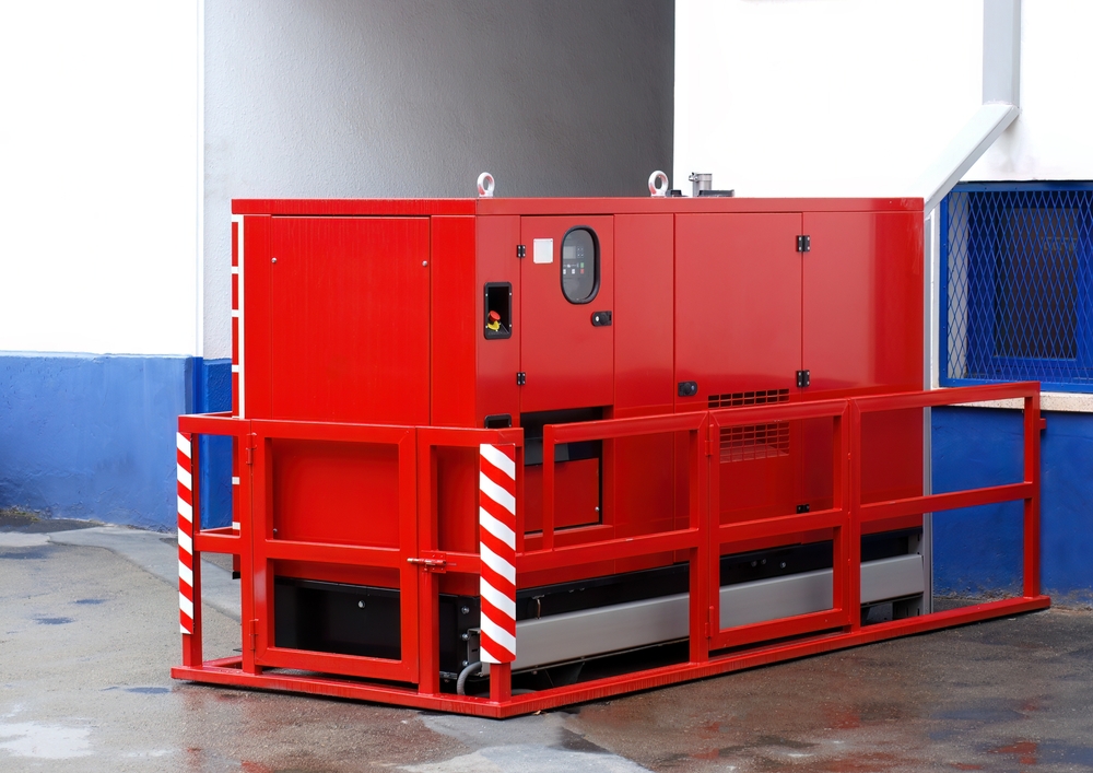 Red,emergency,power,generator,for,backup,energy,supply